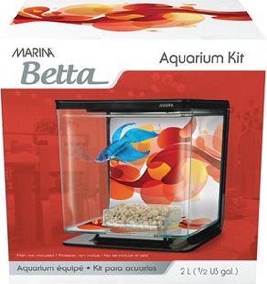 Marina aquarium Betta kit 'Sun Swirl' 2L 15x15x15 cm