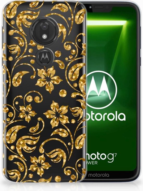 Etui Housse pour Motorola Moto G7 Power Coque Téléphone Fleurs D'Or |  bol.com