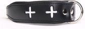 Dog's Companion Leren Halsband - Swiss - Lengte: 45 cm Verstelbaar van 32-41 cm x 40 mm - Zwart