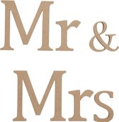 Letters, Mr & Mrs, 13 cm, Diepte 1,5 cm, Mdf, 1 Set