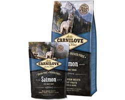 Carnilove Adult granenvrij hondenvoer Zalm 12kg met 70% vis 12 kg + 1,5 kg gratis
