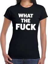 What the Fuck tekst t-shirt zwart dames - dames shirt  What the Fuck S