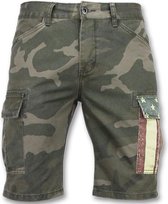 Enos Camouflage shorts hommes - Pantalon bermuda pas cher - 9017 - Vert / Gris - Tailles: 28