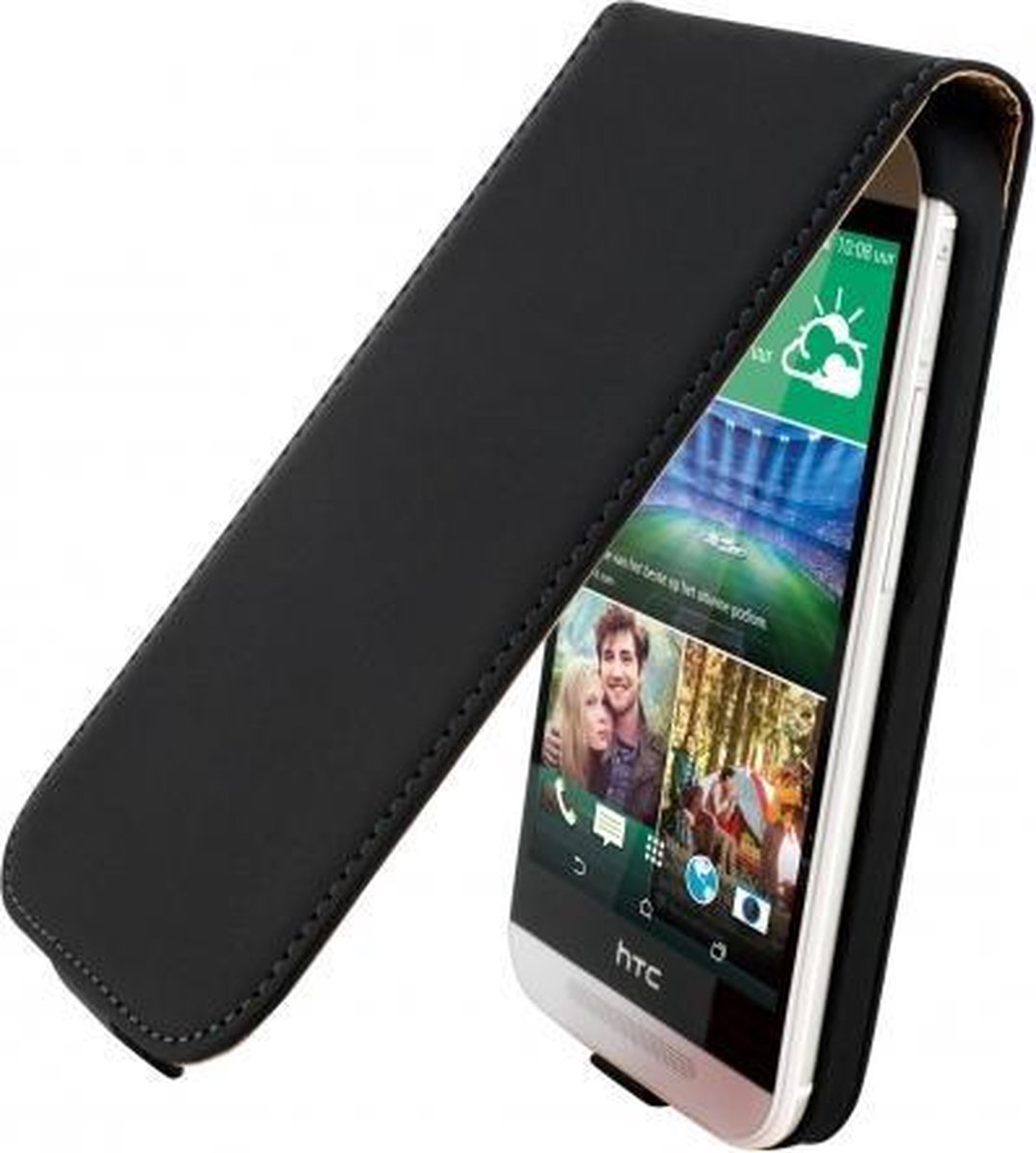 Mobiparts - zwarte premium flipcase voor de HTC One Mini 2