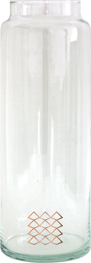 TAK Design Vaas Patern XL - Handgemaakt - Glas - Ø10 x 30 cm - Koper