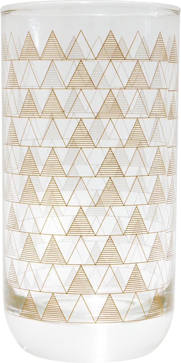 TAK Design Drinkglas Triangle Patterns Hoog - Glas - Ø6,5 x 12,5 cm - Koper