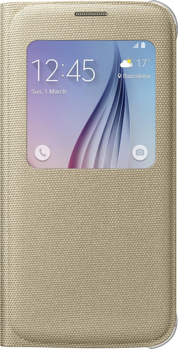 Samsung S-View Cover Canvas voor Samsung Galaxy S6 - Goud