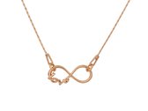 ARLIZI 0910 Infinity Love Hanger Ketting - Dames - 925 Zilver Roséverguld - 46 cm