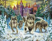 Diamond Painting Crystal Art Kit ® Running Wolves, 40x50 cm, full painting