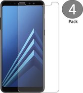4 Pack Screenprotector geschikt voor Samsung Galaxy A8 (2018) - Tempered Glass Glazen Screen Protector (2.5D 9H)