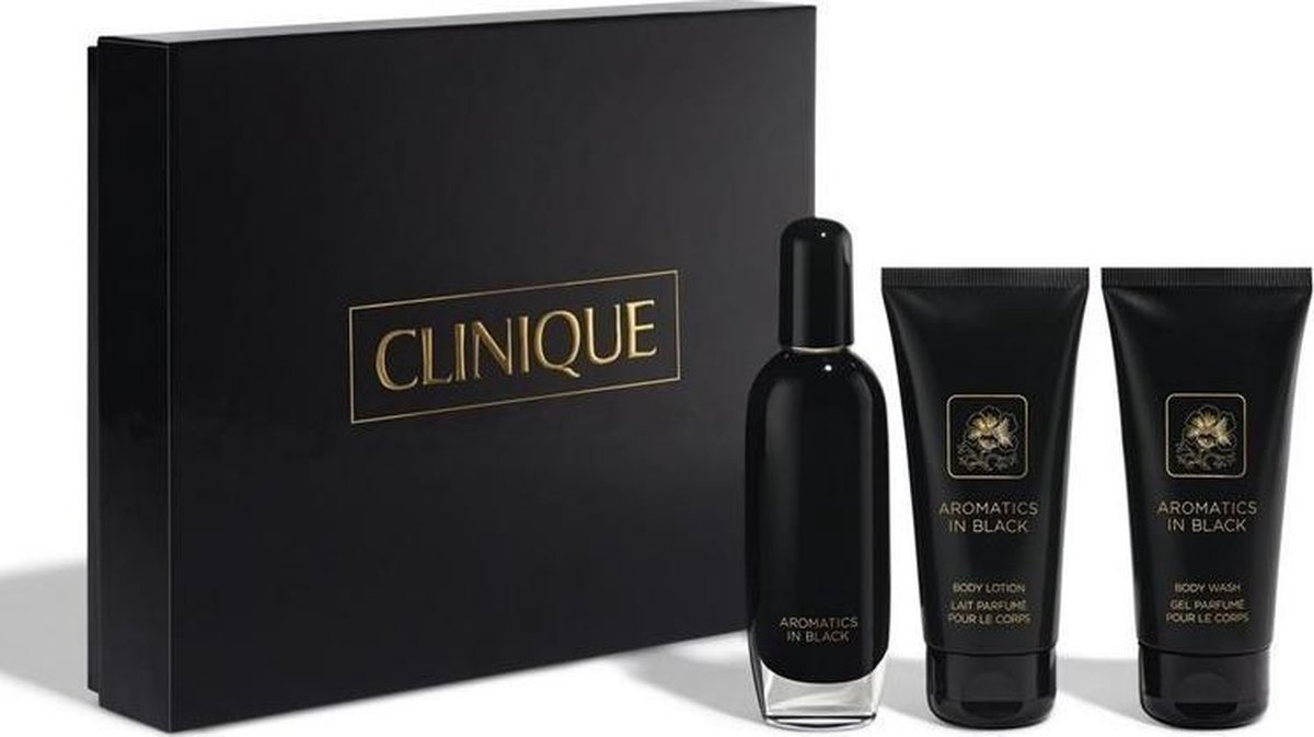 Clinique Aromatics In Black Giftset - 50 ml eau de parfum spray + 75 ml showergel + 75 ml bodylotion - damesparfum