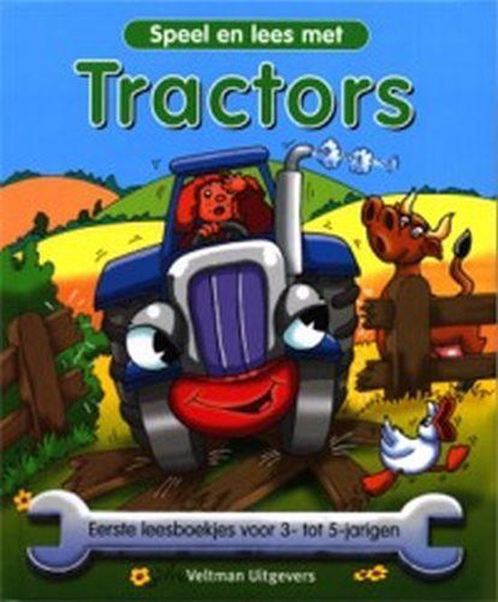 Cover van het boek 'Speel en lees met tractors' van Nicola Baxter