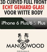 Man & Wood 3D CURVED Screenprotector / Schermbescherming ECHT GEHARD GLAS (Tempered Glass) - iPhone 6 Plus/6S Plus - WIT