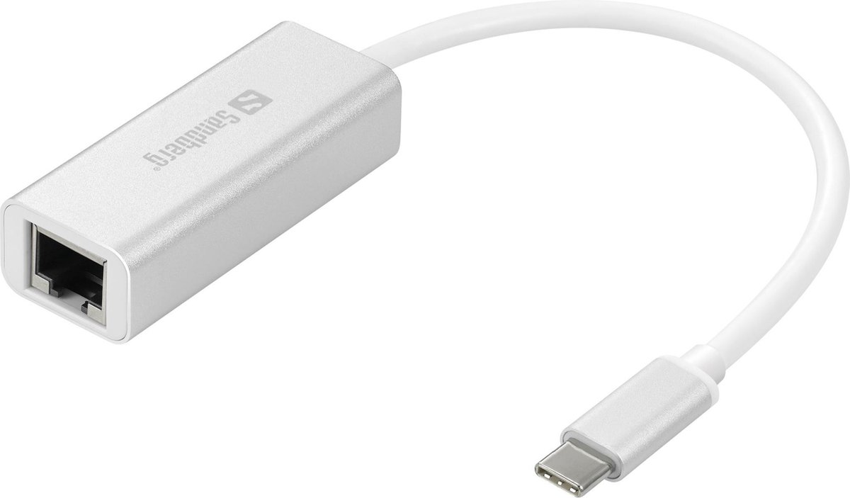 Sandberg -136-04-USB-C to Network Converter- Zwart- Grijs