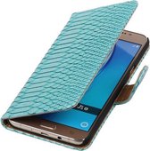 Turquoise Slang booktype cover hoesje voor Samsung Galaxy J5 2016
