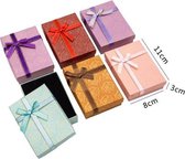 12 stuks Verpakkings doosjes ketting - Bloemen Ontwerp - 11x8x3 cm