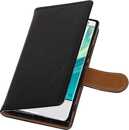 Cuir Bookstyle en cuir lavé pour Xperia XZ1 Zwart