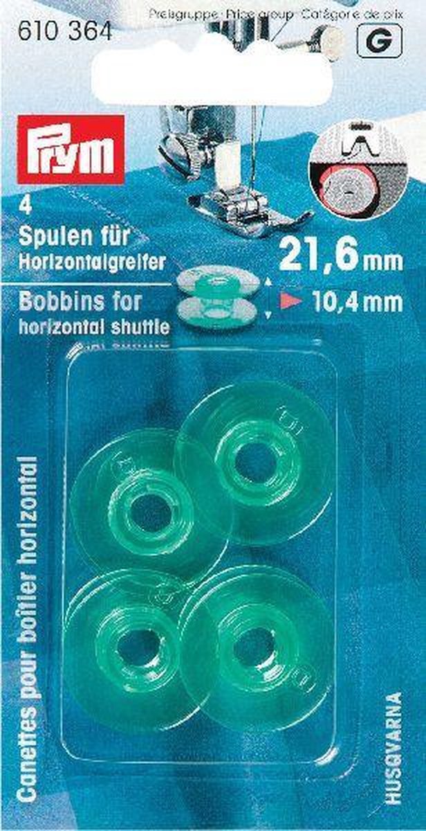 Prym Spoelen Horizontaal 4 stuks 21.6 mm nr 610 364