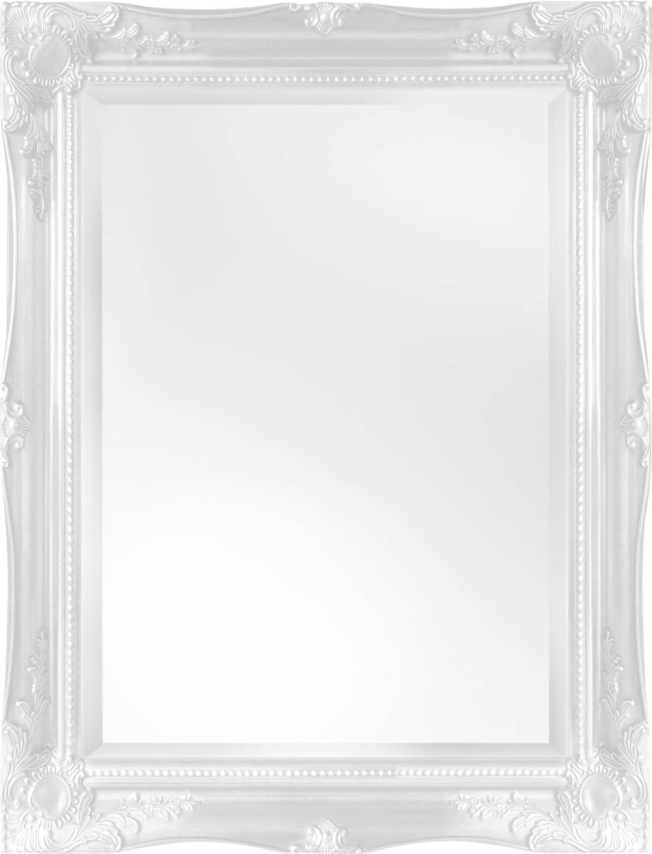 Rechthoekige Ornament Spiegel Ethan Buitenmaat 76x106cm Wit