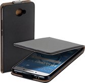 zwart eco lederen flip case voor Huawei Y7 flip cover