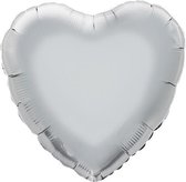 Folie ballon - Hart 45 cm - zilver