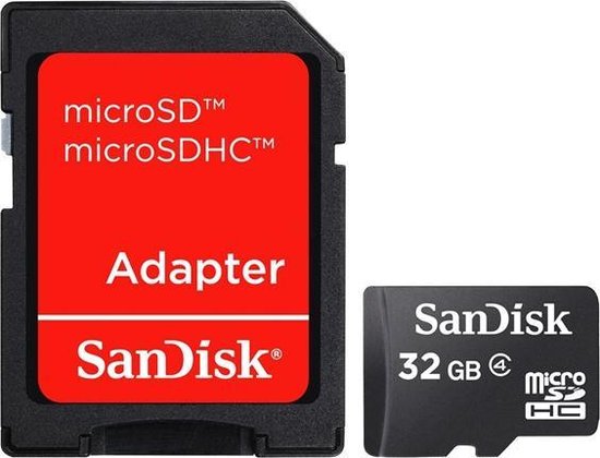 sociaal native Vulgariteit Sandisk Micro SD kaart 32 GB + SD adapter | bol.com
