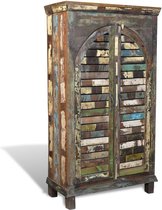 vidaXL Boekenkast gerecycled hout met 3 planken en 2 grote deuren