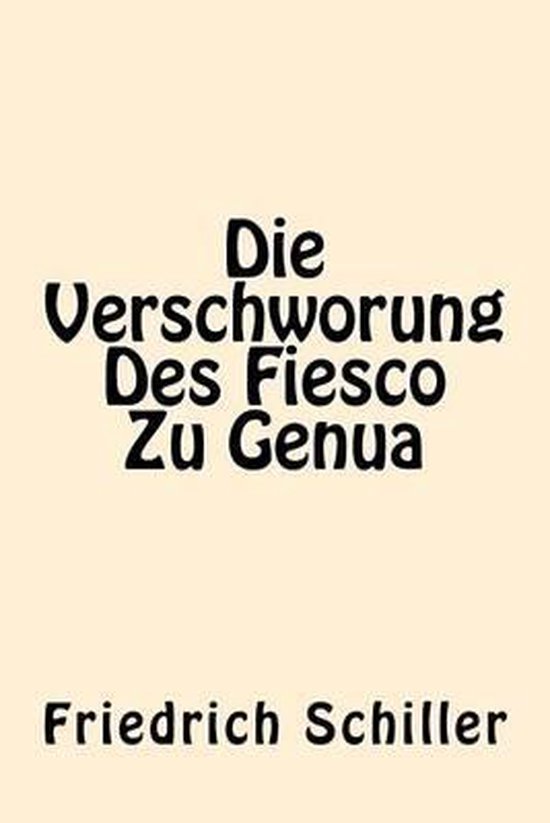 Die Verschworung Des Fiesco Zu Genua (German Edition) - cover