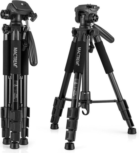 MACTREM PT55 Aluminum Alloy + ABS Camera Tripod met 3 Way 360 Degree