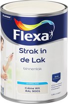 Flexa Strak in de Lak - Watergedragen - Zijdeglans - crème wit RAL 9001 - 1,25 liter