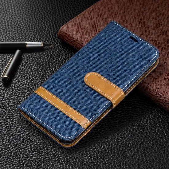 Coque Samsung Galaxy A20e - Étui livre en Denim - Blauw