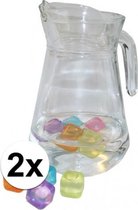 2x Ronde kan van glas 1,3 liter - Limonadekannen