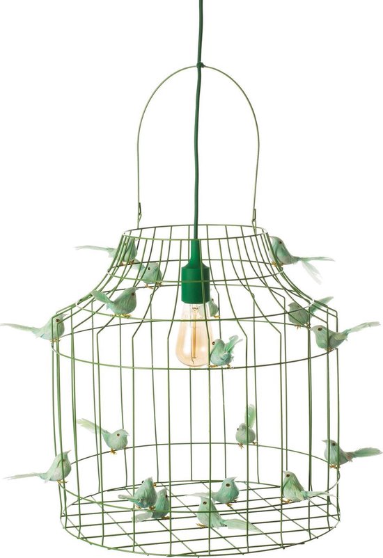 hanglamp groen met vogels nét echt!