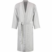 Cawö unisex badjas badstof  zilvergrijs/wit  maat XL