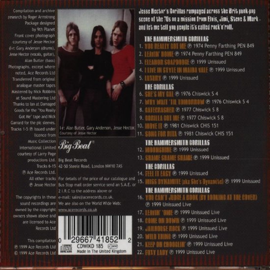 Gorilla Got Me, Hammersmith Gorillas CD (album) Muziek bol