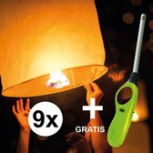 9x wensballon XL - 50 x 100 cm - incl aansteker