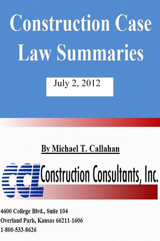 Construction Case Law Summaries - July 2, 2012 - cover
