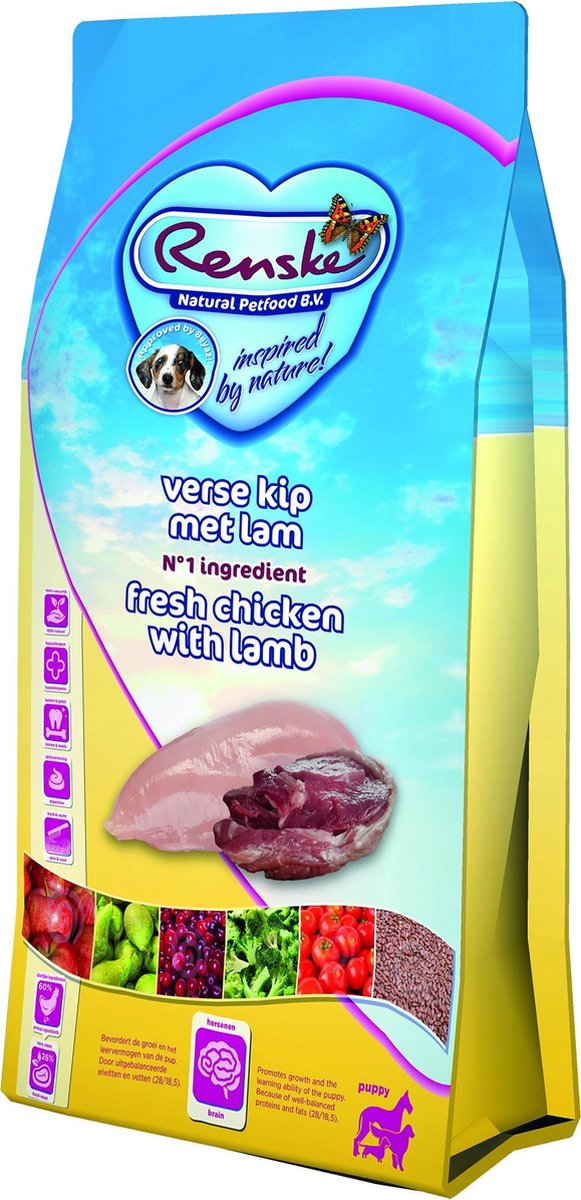 Renske Super Premium Puppy Verse Kip en Lam  - Graanvrij - Hond - Droogvoer - 2 kg