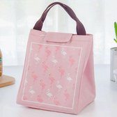 Lunch Bag Flamingo Pink | Handige lunch tas canvas | Geïsoleerde draagtas | BPA vrij