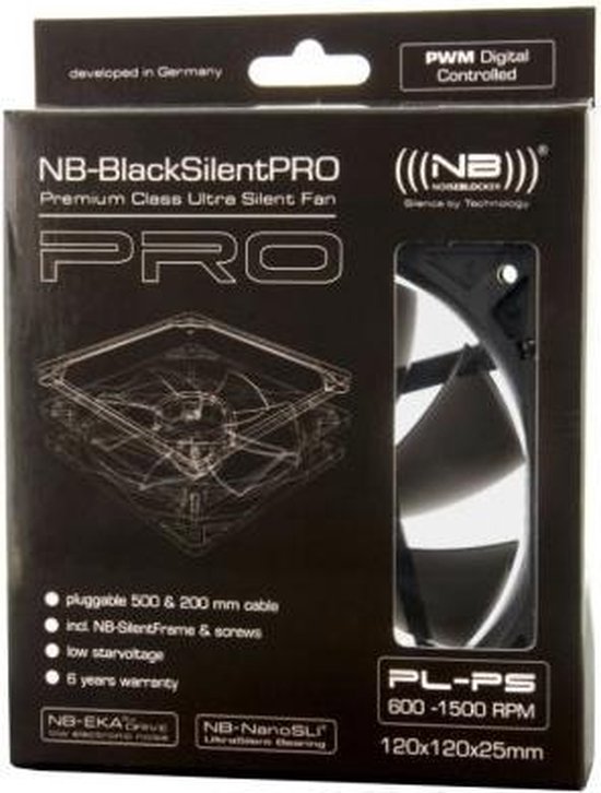 Noiseblocker BlackSilentPro PK-PS Computer behuizing Ventilator