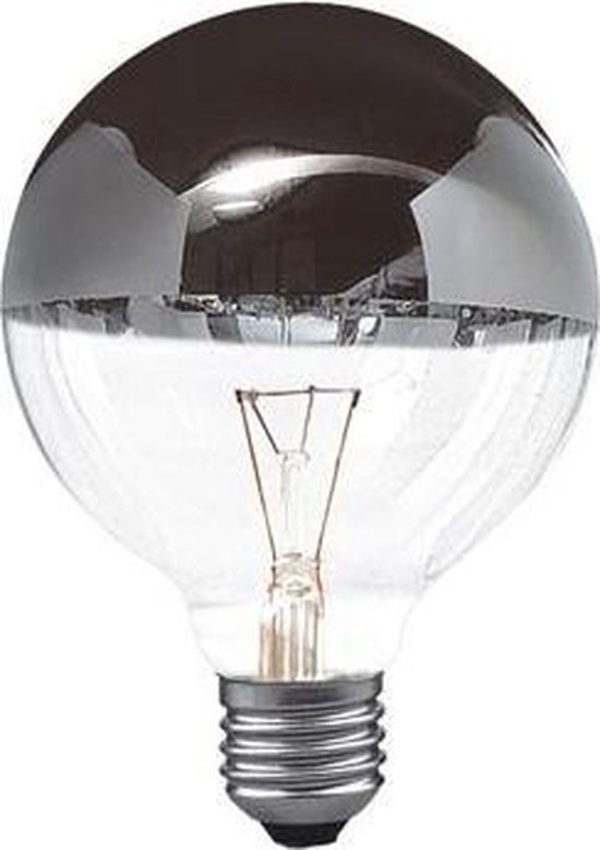 Globelamp | Kopspiegel | 40W | 100mm | E27 | Grote fitting | Zilver | 2  stuks | bol.com