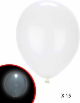 GOODMARK - 15 witte LED ballonnen Illooms - Decoratie > Ballonnen