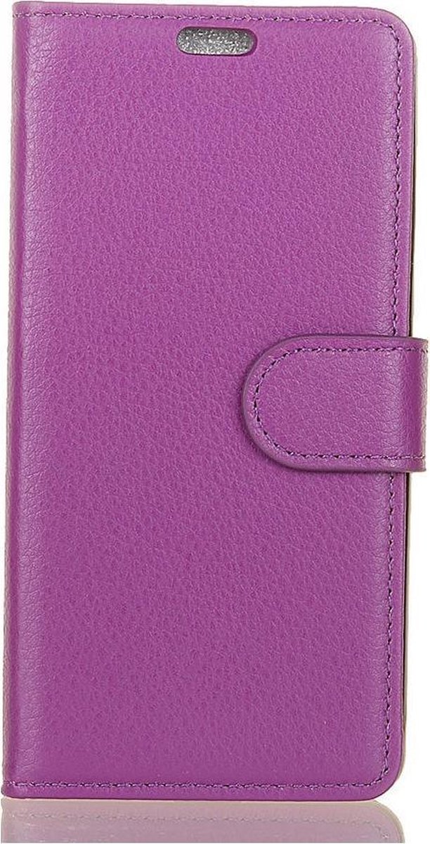 Shop4 - Geschikt voor Huawei P Smart Plus Hoesje - Wallet Case Lychee Paars
