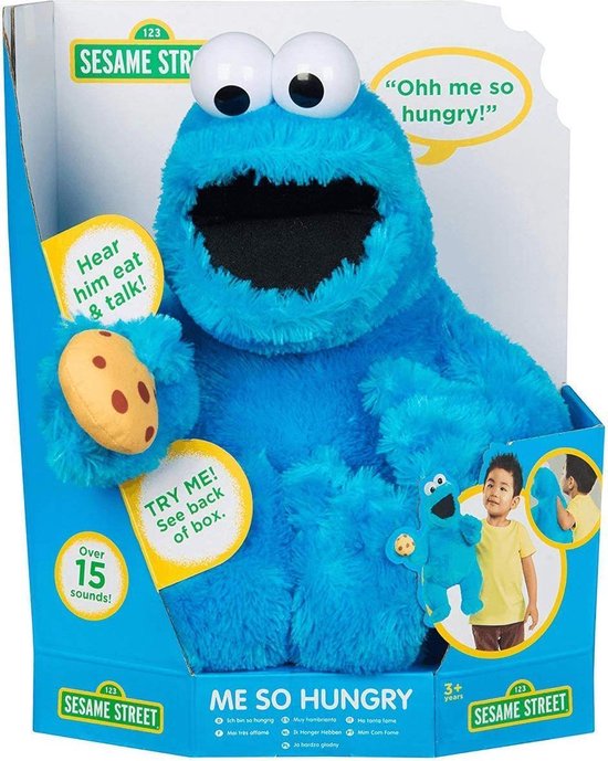 Uiterlijk bellen inschakelen Sesamstraat Cookie Monster Knuffel Pratende Pop (Engels) | bol.com