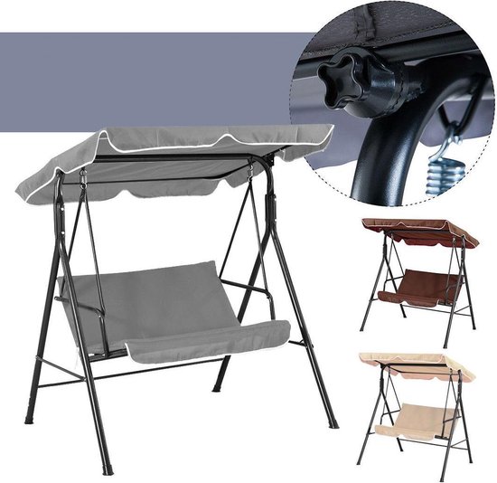 YITAHOME Canopy schommelstoel, 3-zits tuinstoel