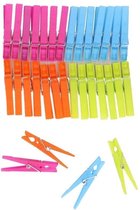 Plastic wasknijpers - 64 stuks - gekleurde knijpers / wasspelden