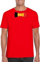 Rood t-shirt met Belgie strikje heren - Belgie supporter XXL