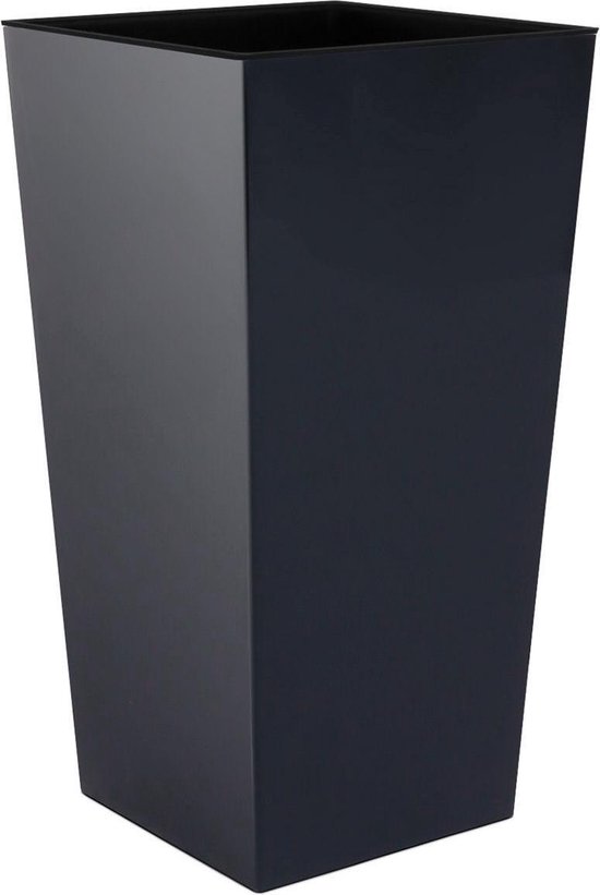 Prosperplast bloempot/plantenpot Urbi met binnenpot - antraciet - 32 x 32 x 61 cm - Kunststof