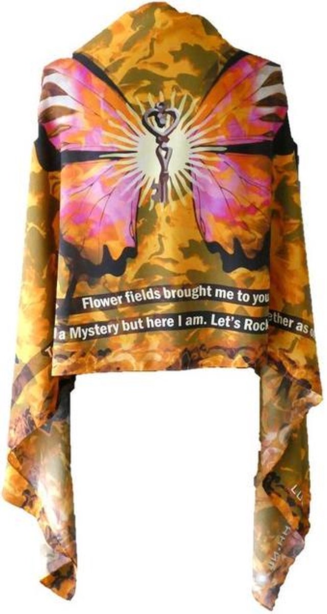 Vlinder omslagdoek sjaal design – Bohemian Ibiza shawl met een bijzondere betekenis – zijdeachtige viscose voile