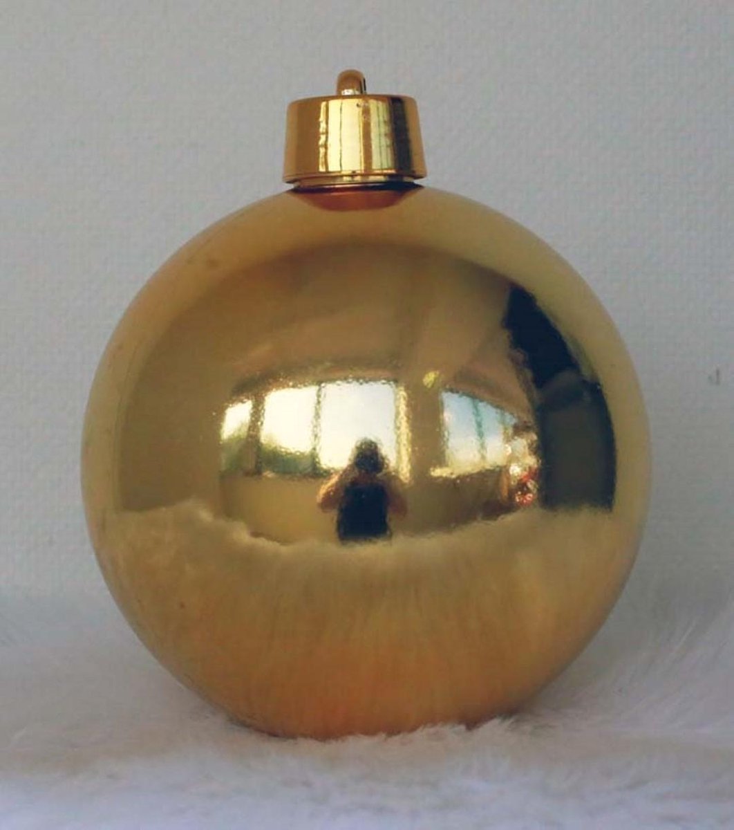 3 stuks 1 Onbreekbare kerstbal diameter 20 cm goud glanzend